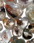 Corazón de cuarzo lodolita cuarzo jardin natural con inclusiones minerales internas