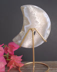 Agata druzy luna con base Pieza 