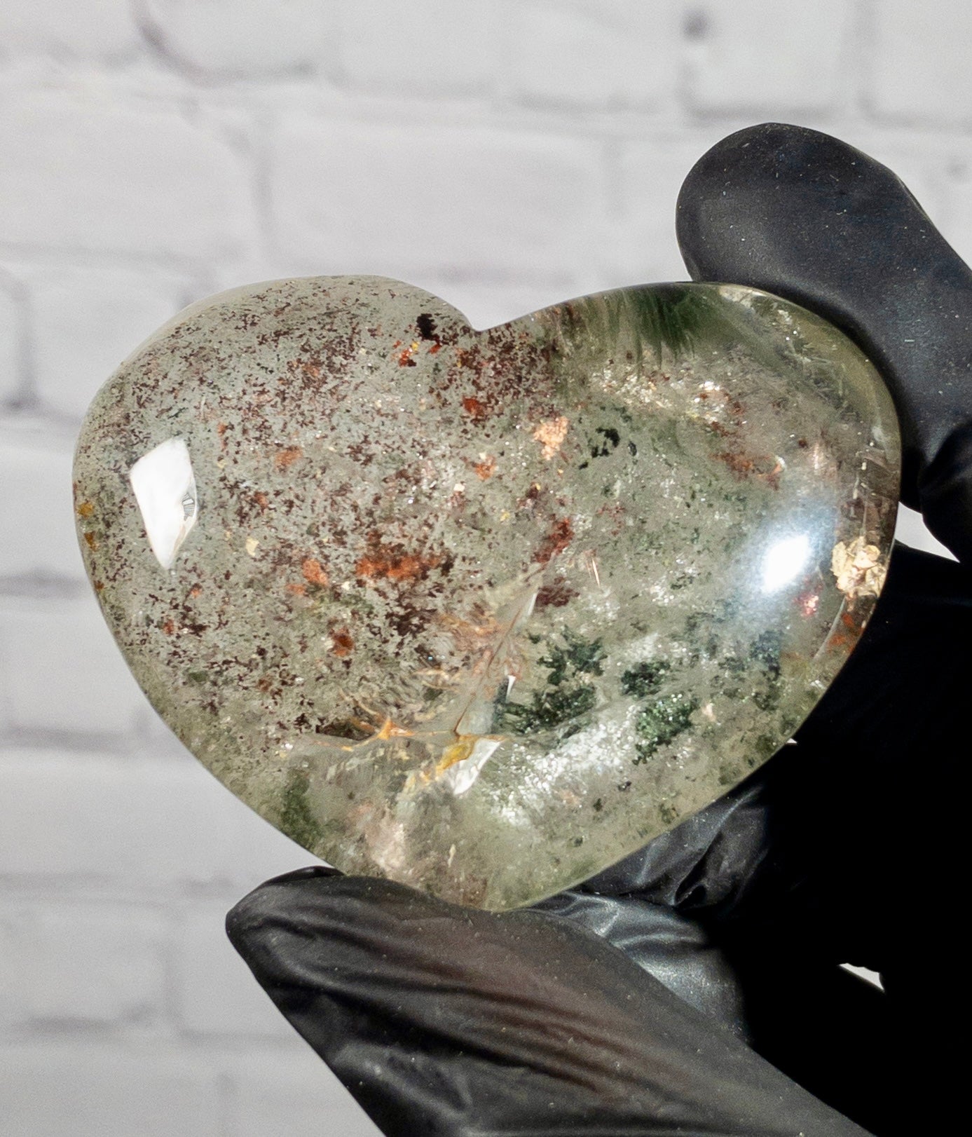 Corazon de Lodolita Cuarzo Jardin, elige el tuyo 65 a 120 gramos