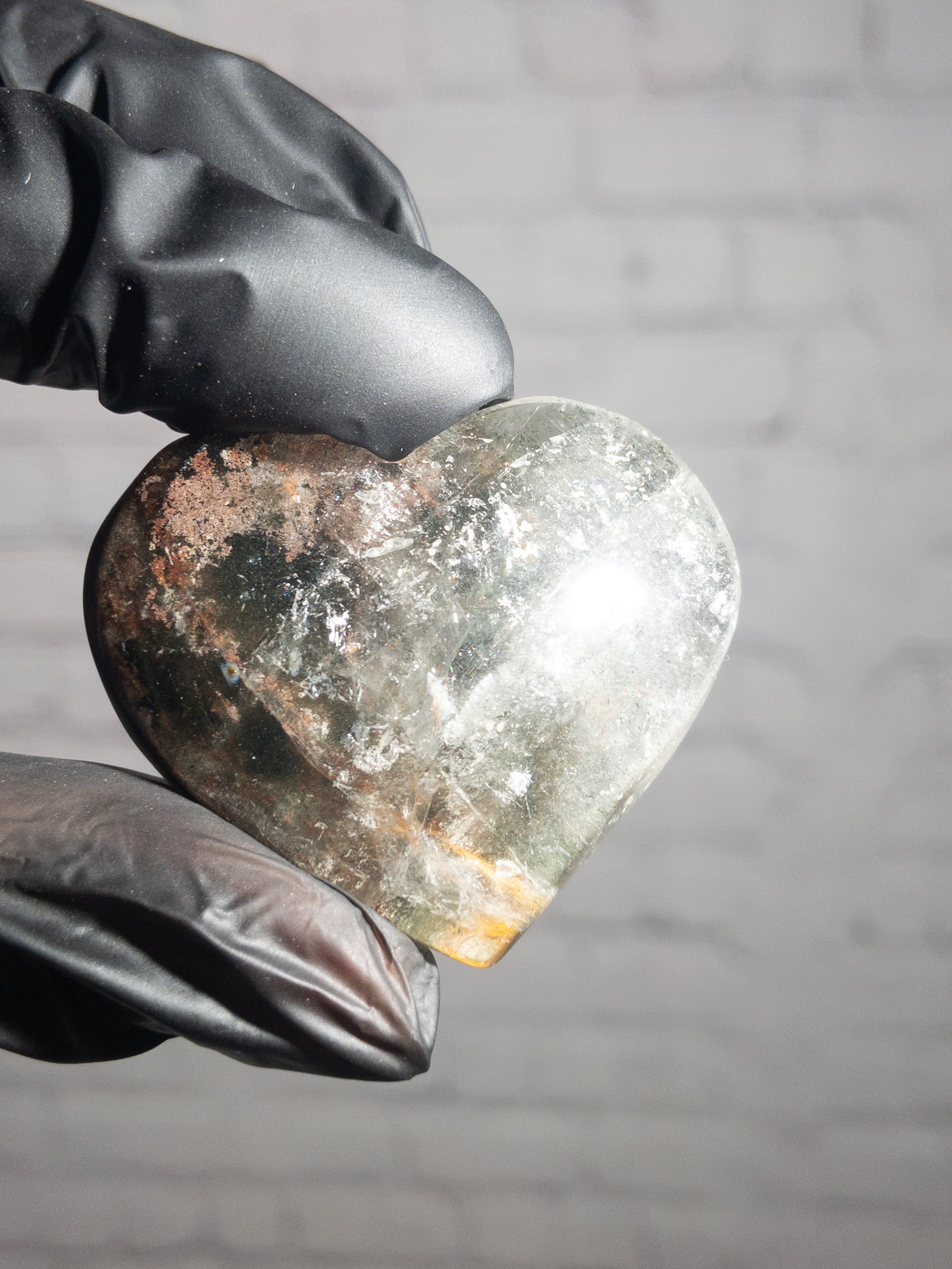 Corazón de Cuarzo Lodolita Natural