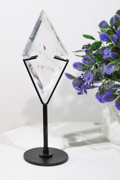 Cuarzo Cristal Diamante con Base Metalica